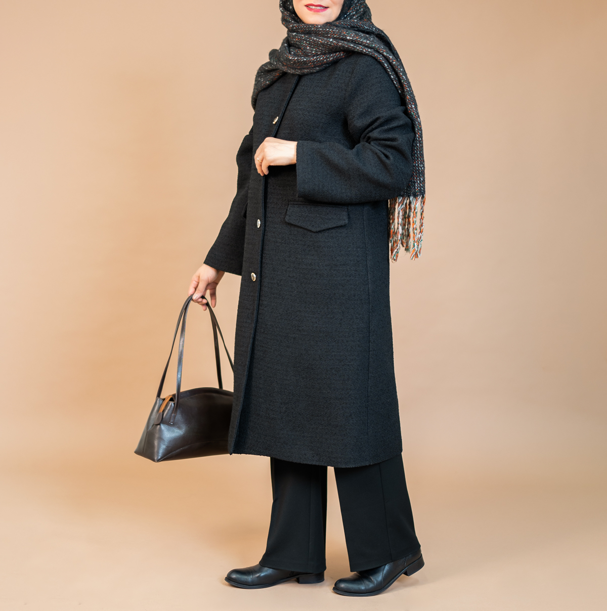 پالتو شنل مشکی بلند کد A301